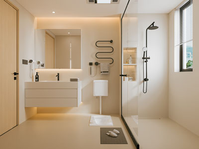 现代奶油风卫浴间 洗手间