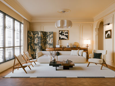 法式奶油风客厅