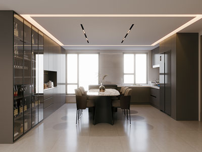 现代开放式厨房餐厅