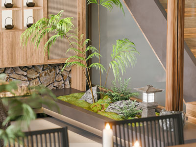 新中式室内景观园艺小品