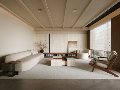 侘寂风中古风客厅