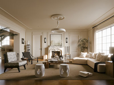 现代奶油风客厅