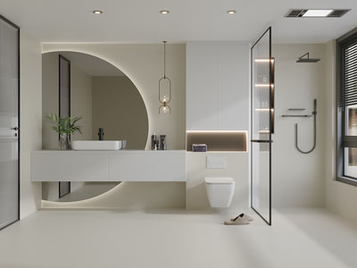 现代奶油风卫浴间 洗手间