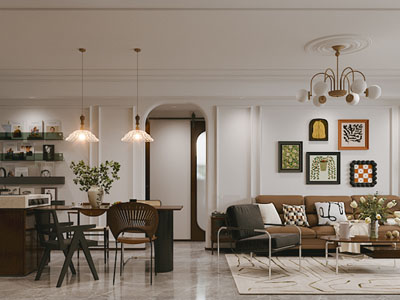 法式中古风客厅餐厅