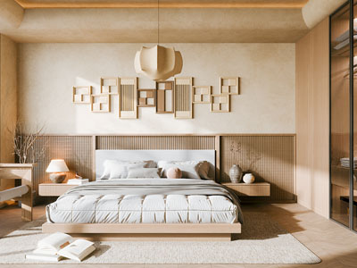 侘寂风原木风卧室