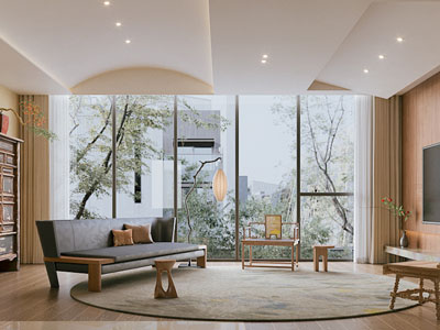 侘寂风中古风客厅