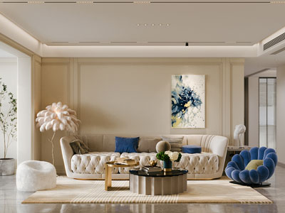 现代奶油风客厅