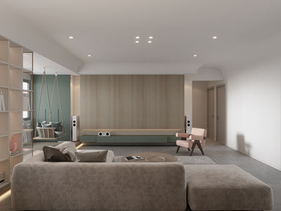 现代原木风客厅