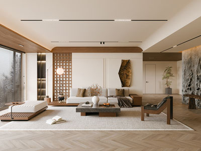 侘寂风中古风客厅