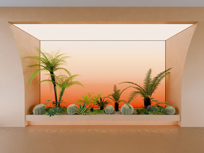 现代室内植物景观园艺小品