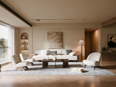 现代中古风客厅