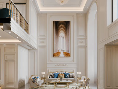 新古典别墅挑高客厅