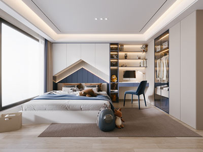 现代卧室 儿童房 男孩房