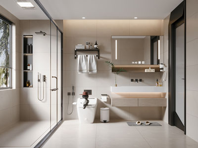 现代奶油风卫浴间 洗手间