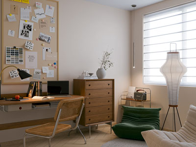 现代中古风书房