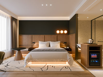 现代中古风酒店客房3d模型 现代中古风酒店客房