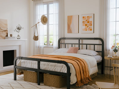 北欧卧室铁艺双人床