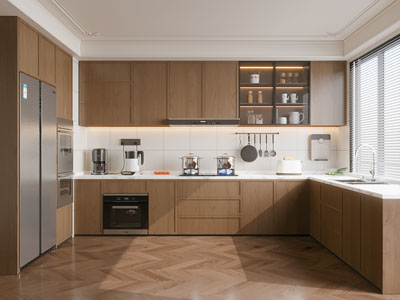 现代原木中古风厨房