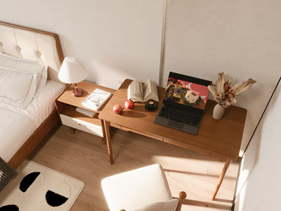 北欧中古风书桌椅组合3d模型 北欧中古风书桌椅组合