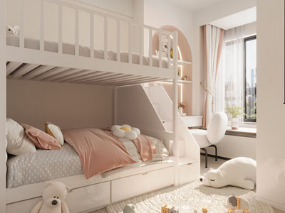 现代奶油风卧室 儿童房 公主房