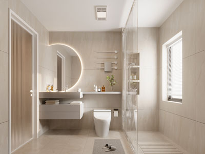 现代奶油风卫浴间 洗手间