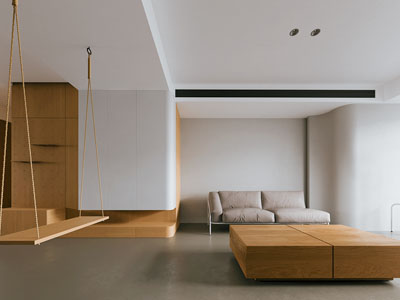 现代原木风极简客厅