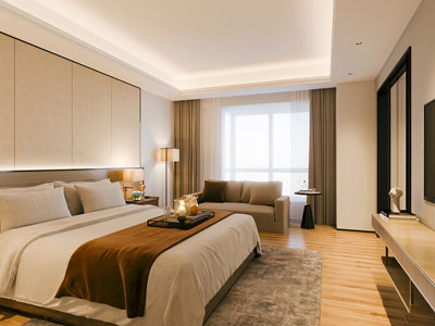 新中式酒店客房3d模型 新中式酒店客房