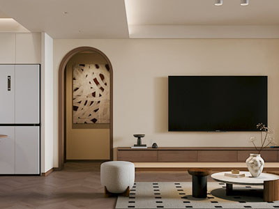 现代中古风客厅餐厅