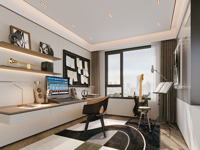 现代多功能室 音乐工作室3d模型 现代多功能室 音乐工作室