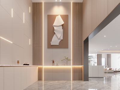 现代别墅玄关门厅