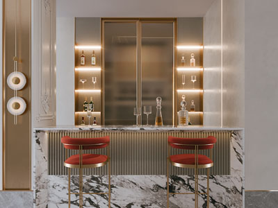 现代轻奢酒吧3d模型 现代轻奢酒吧