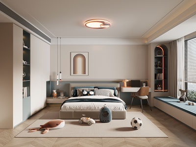 现代卧室 儿童房 男孩房