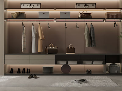 现代开放式衣柜3d模型 现代开放式衣柜