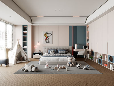 现代卧室 儿童房 男孩房
