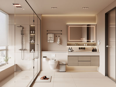 现代奶油风卫浴间 洗手间