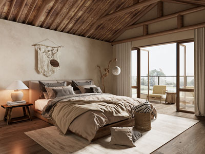 侘寂风民宿酒店客房3d模型 侘寂风民宿酒店客房