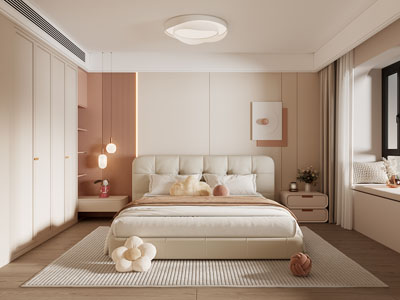 现代奶油风卧室