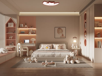 现代奶油风卧室 儿童房