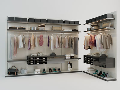 现代开放式衣柜3d模型 现代开放式衣柜