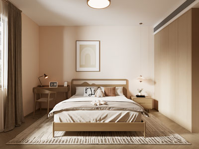 现代原木风卧室