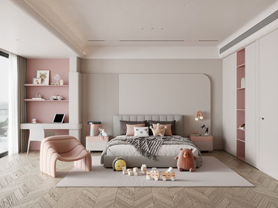现代卧室 儿童房 女儿房 公主房