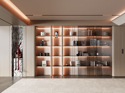 现代玻璃柜门装饰柜