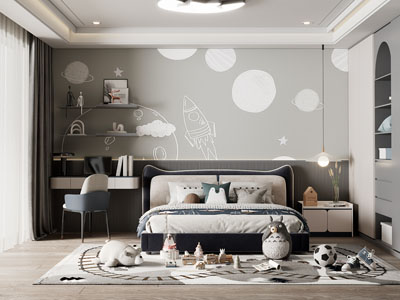 现代卧室 儿童房 男孩房