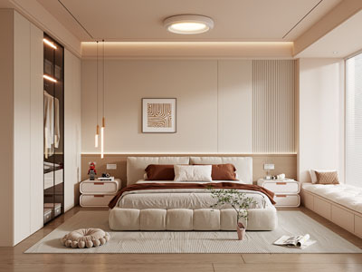 现代奶油风卧室