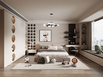 现代卧室 儿童房 男孩房