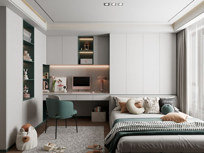 现代榻榻米卧室 儿童房