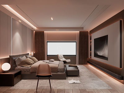 现代酒店客房3d模型 现代酒店客房