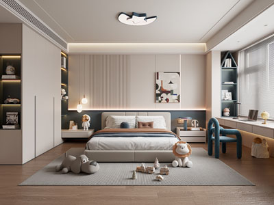 现代卧室 儿童房 男孩房