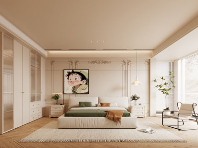 现代奶油风卧室 儿童房