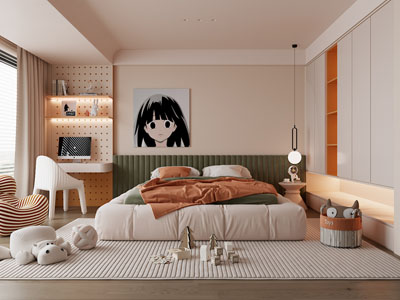 现代卧室 儿童房 女儿房 公主房